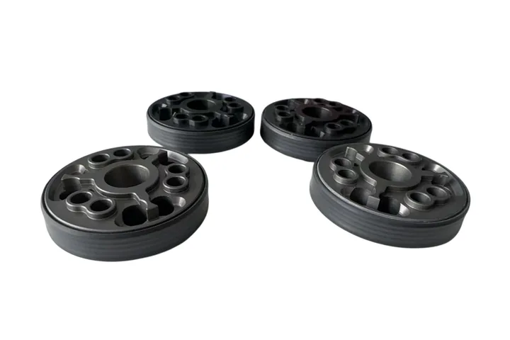 CNC-machined shock absorber pistons manufactured by BIB Parts